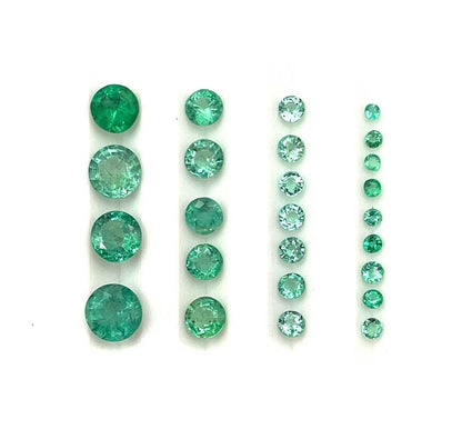 Natural Emerald Round-Cut Loose Gemstone Lot, 2–5 mm For Jewelry Making