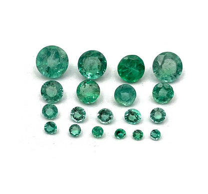 Natural Emerald Round-Cut Loose Gemstone Lot, 2–5 mm For Jewelry Making
