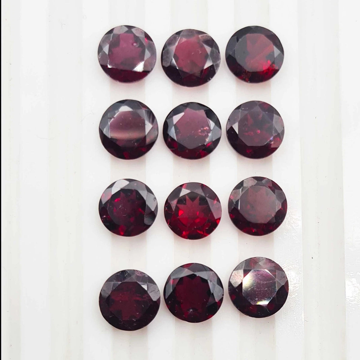 Natural 8mm Garnet Round Cut Faceted Loose Gemstone Lot For Jewelry Making