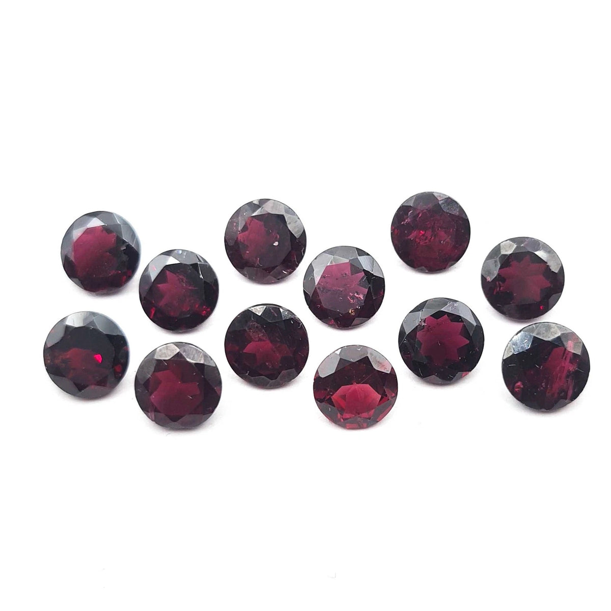 Natural 8mm Garnet Round Cut Faceted Loose Gemstone Lot For Jewelry Making