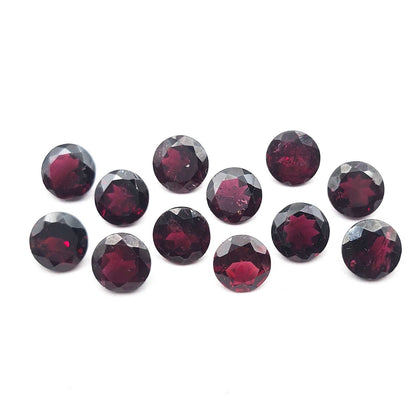 Natural 8mm Garnet Round Cut Faceted Loose Gemstone Lot For Jewelry Making