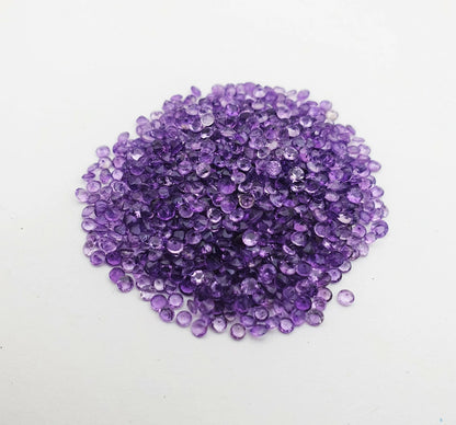 Genuine 2 mm Amethyst Round Cut Loose Gemstone Lot February Birthstone Stone