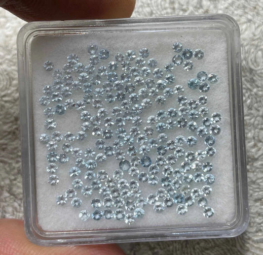 Natural 1.75 mm Aquamarine Round Cut Loose Gemstones Wholesaler Lot
