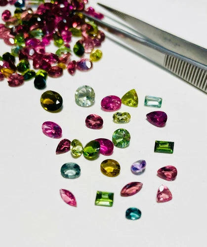 Natural AAA Tourmaline Mixed-Cut Loose Gemstone Lot, 3–10 mm